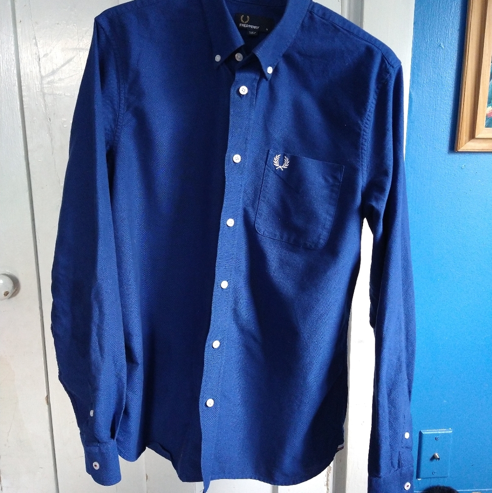 Blue Fred Perry Oxford Shirt